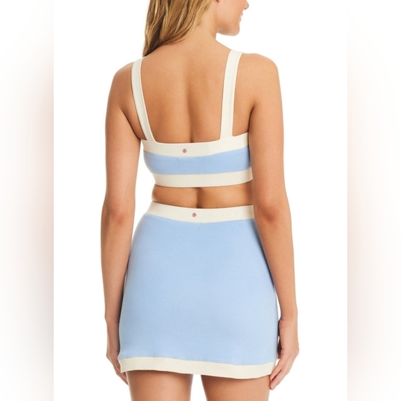 Red Carter Colorblock Crop Top & Skirt Set - Picture 2 of 6